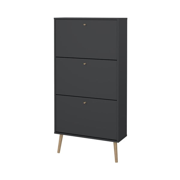 Antracitová výklopná skrinka na topánky Bodo – Tvilum-image-3