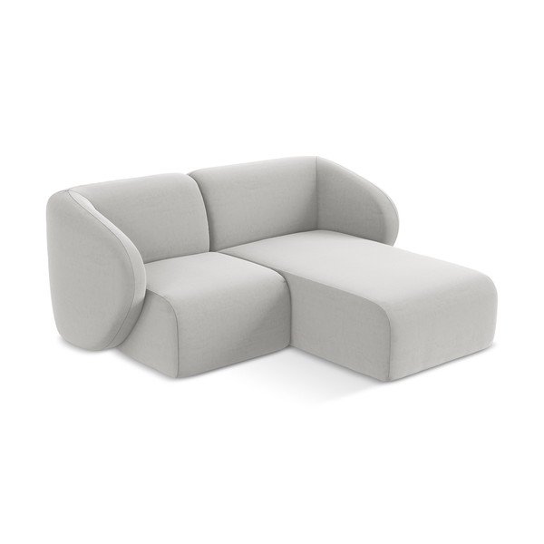 Svetlosivá zamatová rohová pohovka (pravý roh/s leňoškou) Lani – Makamii-image-2