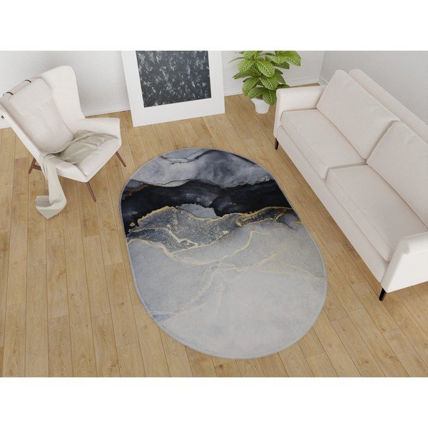 Čierno-biely umývateľný koberec 60x100 cm – Vitaus-image-1