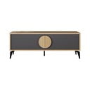 TV stolík v dekore duba v čierno-prírodnej farbe 140x51 cm Vae – Marckeric