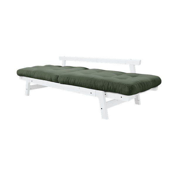 Rozkladacia pohovka so zeleným poťahom Karup Design Step White/Olive Green-image-4