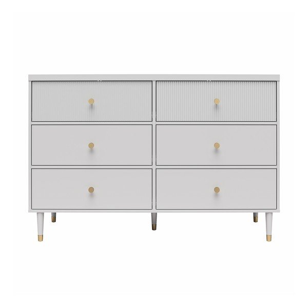 Sivá nízka komoda 138x93 cm Elizabeth – CosmoLiving by Cosmopolitan