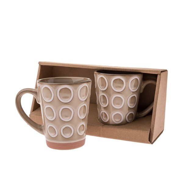 Modré keramické hrnčeky v súprave 2 ks 380 ml Rings – Dakls