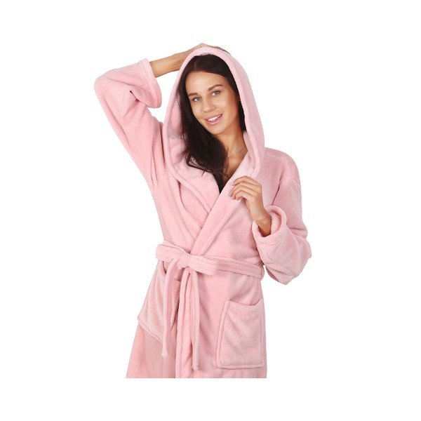 Ružový unisex župan z mikrovlákna DecoKing Robby, veľ. L