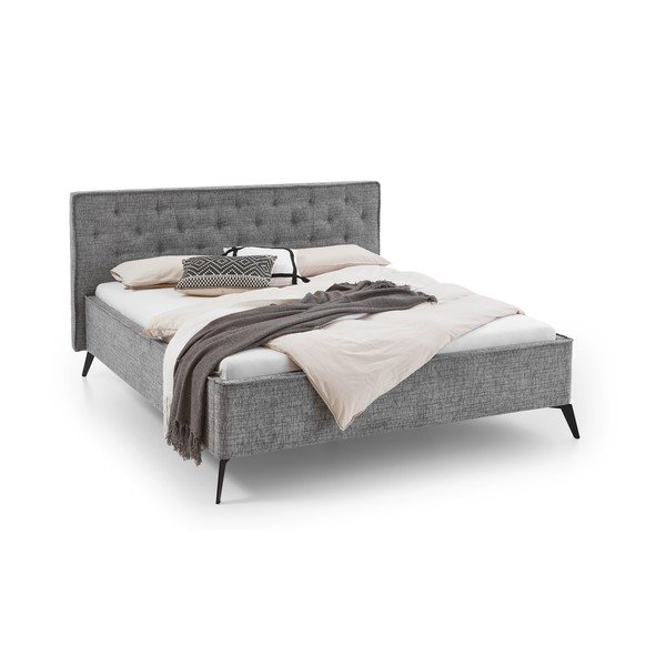 Sivá čalúnená dvojlôžková posteľ bez roštu 140x200 cm Alicante – Meise Möbel-image-4