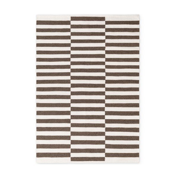 Biely/hnedý obojstranný/ručne tkaný vlnený koberec 160x230 cm Vika – Hanse Home