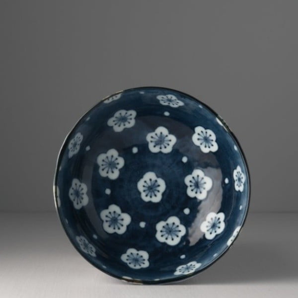 Bielo-modrá keramická miska Made In Japan Blossom, ⌀ 17 cm