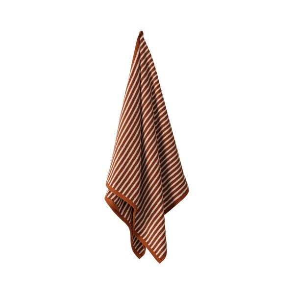 Koňakovohnedá/krémovobiela bavlnená osuška 70x140 cm Dixie – Jotex-image-2