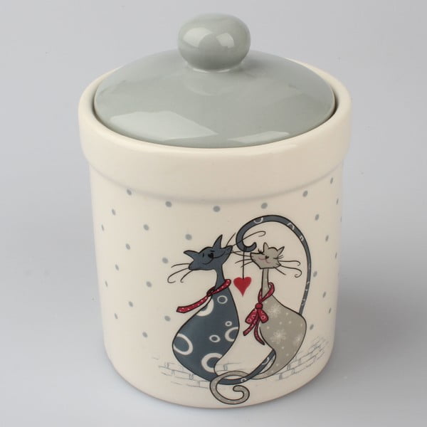 Keramická dóza s viečkom Dakls Cats Couple