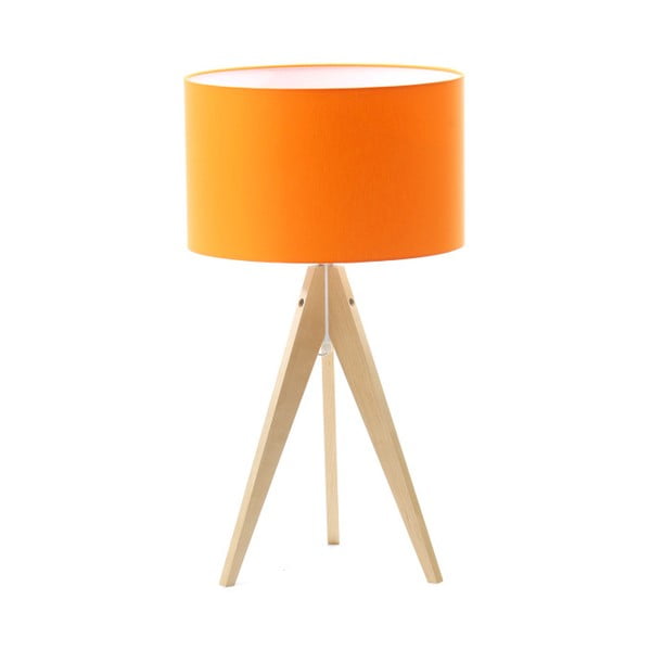 Oranžová stolová lampa 4room Artist, breza, Ø 33 cm