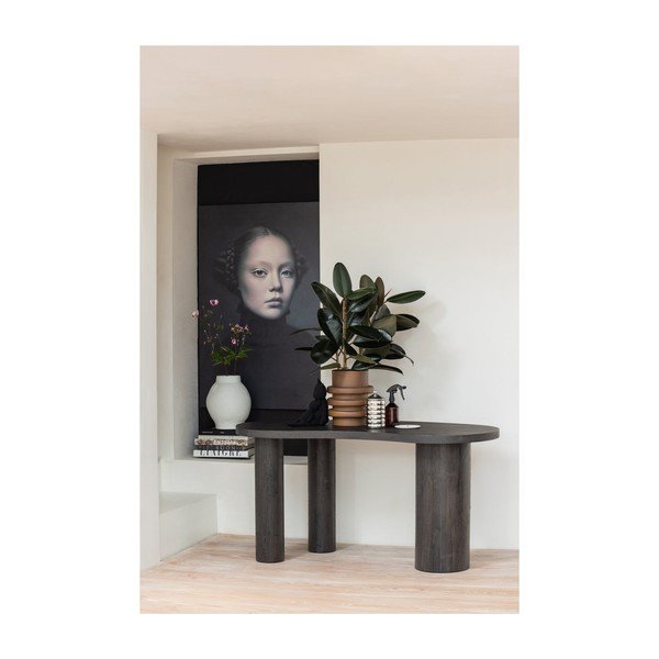 Tmavohnedý konzolový stolík v dekore borovice 70x150 cm Maan – WOOOD-image-2