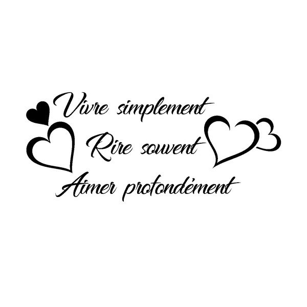 Čierna samolepka Ambiance Quote Vivre simplement-image-1