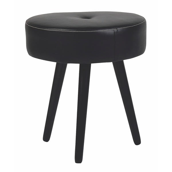 Čierna okrúhla dubová stolička s čiernymi nohami Folke Hermod