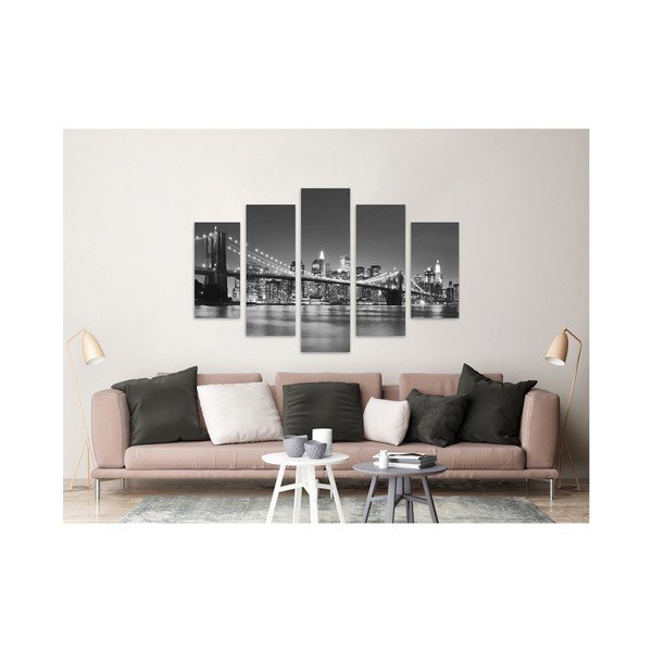 Viacdielny obraz Styler Canvas Most BW, 100 × 150 cm-image-2