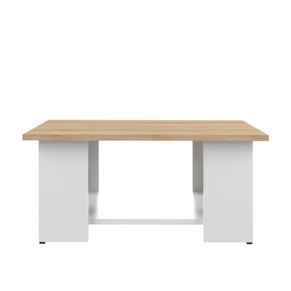 Biely konferenčný stolík s doskou v dekore duba 67x67 cm Square - TemaHome 