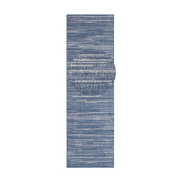 Modrý vonkajší koberec behúň 350x80 cm Gemini - Elle Decoration