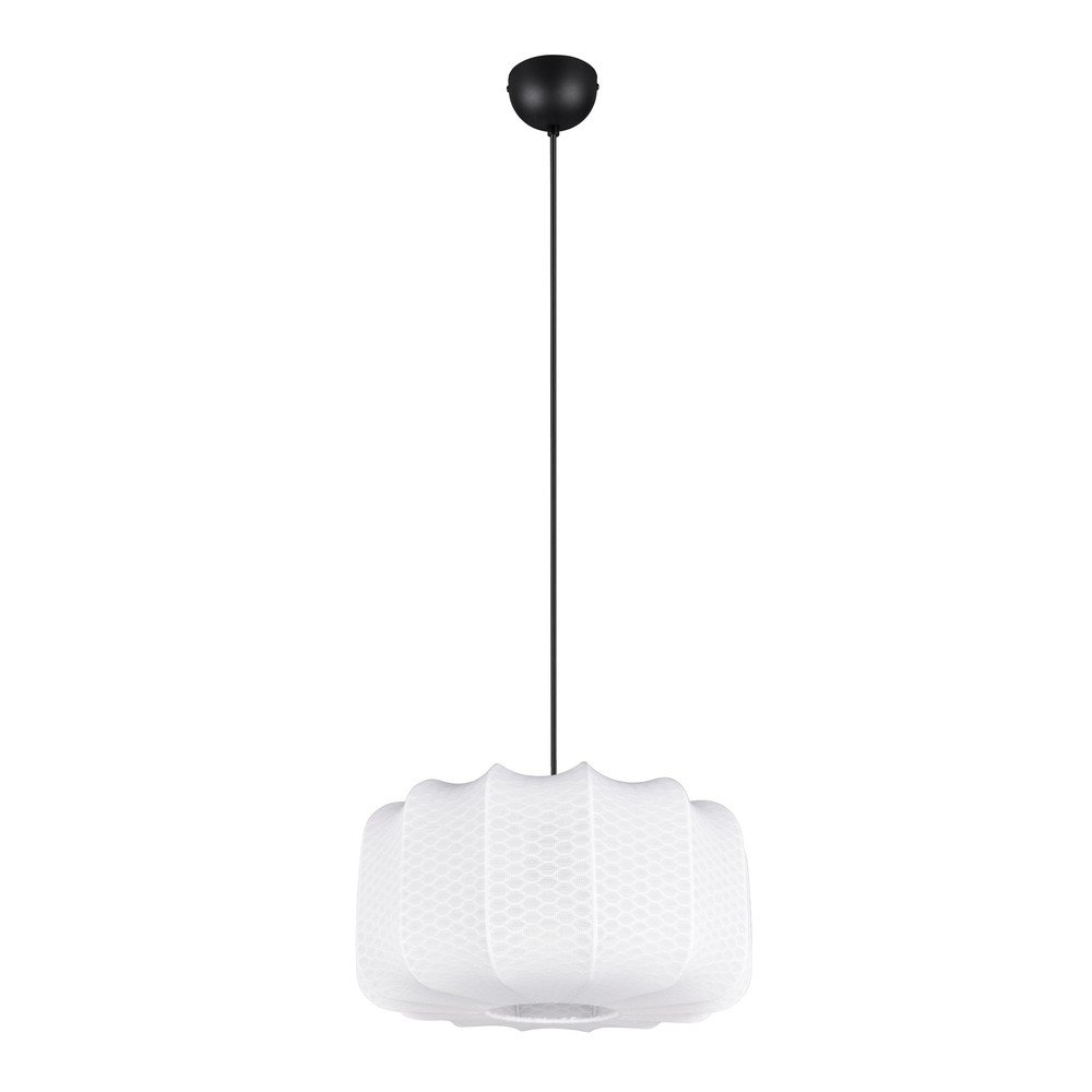 E-shop Biele kovové závesné svietidlo s textilným tienidlom ø 40 cm Madleine – Reality