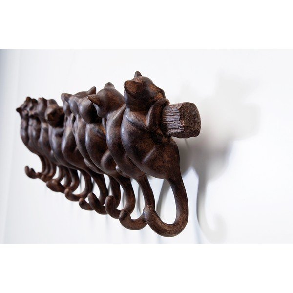 Hnedý nástenný vešiak Kare Design Cats-image-3