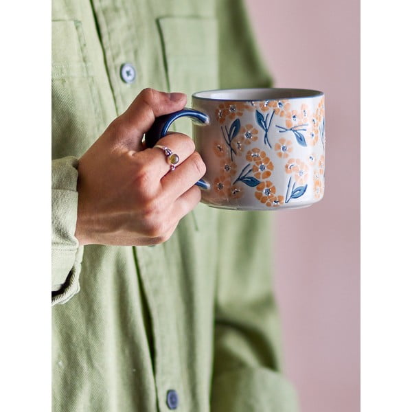 Modrý/béžový hrnček z kameniny 400 ml Myah – Bloomingville-image-1