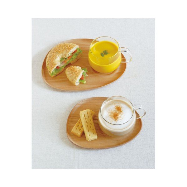Žltý hrnček s dreveným tanierikom  Kinto Fika-image-2