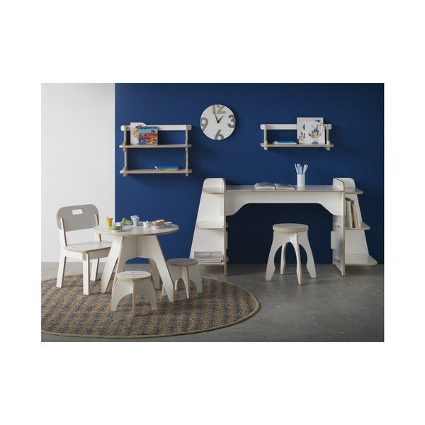 Biela polica do detskej izby z preglejky Geese Piper-image-1