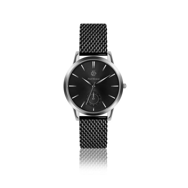 Pánske hodinky s remienkom z antikoro ocele v čiernej farbe Paul McNeal Cassio