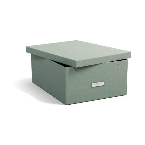 Kartónový úložný box zelenomodrý s vekom 34,5x45x18,5 cm Katrin Canvas Paper Laminate – Bigso