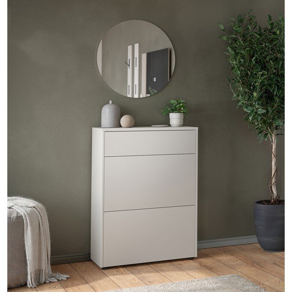 Krémovobiela matná skrinka 70x99x34 cm Binetto – Germania-image-1