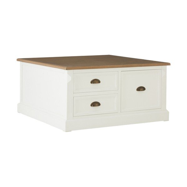 Biely konferenčný stolík v dekore jedľa 90x90 cm Hardwick – Premier Housewares