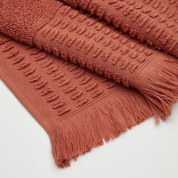 Bavlnený uterák v tehlovej farbe 50x90 cm Veta - Kave Home-image-3