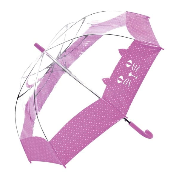 Detský transparentný dáždnik s ružovými detailmi Birdcage Chat, ⌀ 74 cm