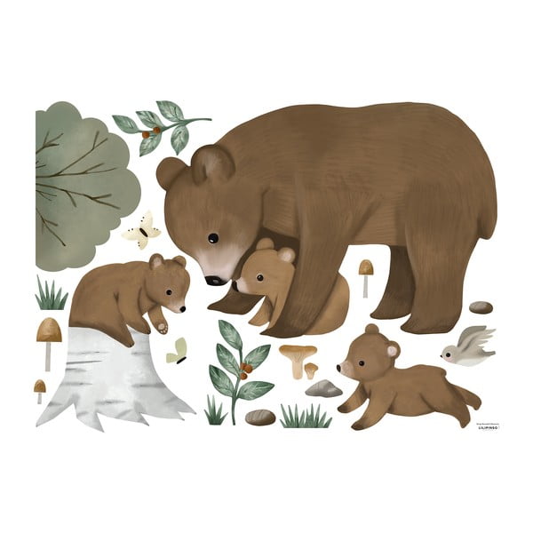 Hárok samolepiek 90x64 cm Bears Family – Lilipinso