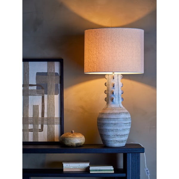 Svetlomodrá stolová lampa s textilným tienidlom (výška 90 cm) Gadiela – Bloomingville-image-2