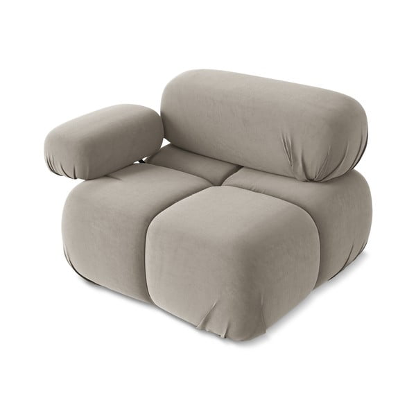 Béžový zamatový modul pohovky (ľavý roh) Lokua – Makamii-image-3