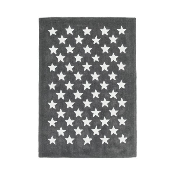 Sivý ručne tkaný koberec Peony, 120 x 170 cm