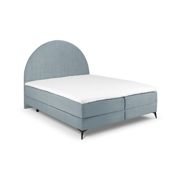 Svetlomodrá boxspring posteľ s úložným priestorom 160x200 cm Sunrise – Cosmopolitan Design