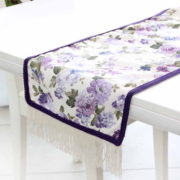 Behúň na stôl Mode, 35 x 140 cm, fialové kvetiny