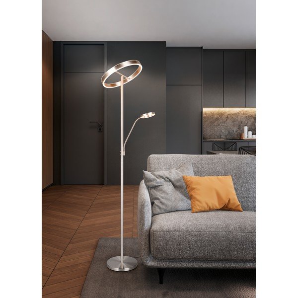 LED stojacia lampa v striebornej farbe (výška 180 cm) Willis – Trio-image-1
