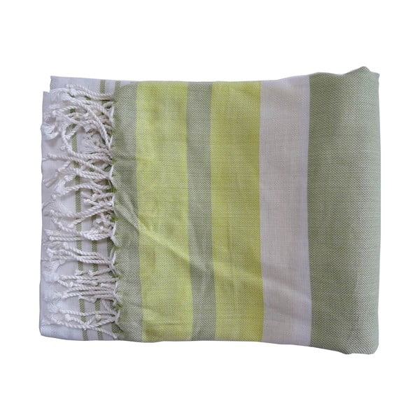 Limetkovozelená ručne tkaná osuška z prémiovej bavlny Rio, 100 × 180 cm