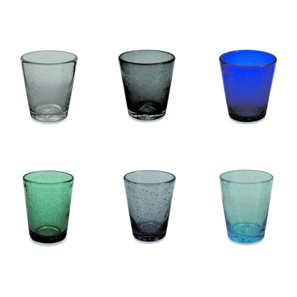 Sada 6 modro sfarbených pohárov Villa d'Este Baita, 330 ml