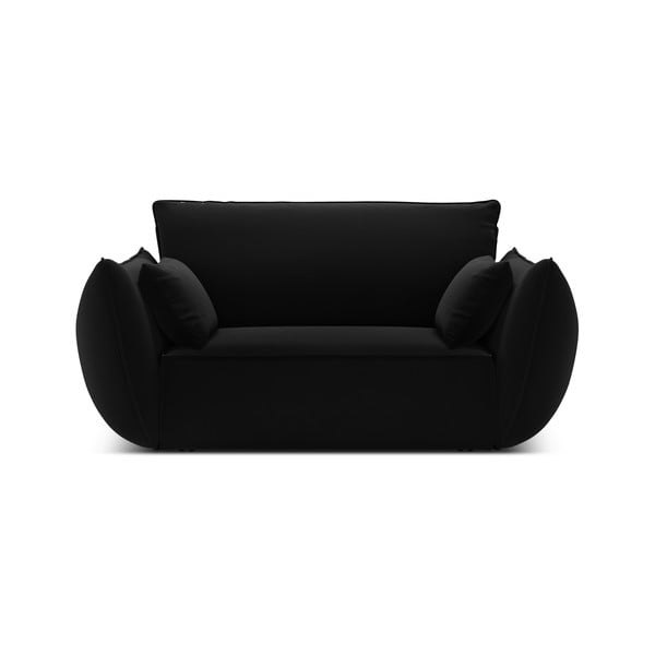 Čierne zamatové kreslo Vanda – Mazzini Sofas-image-2