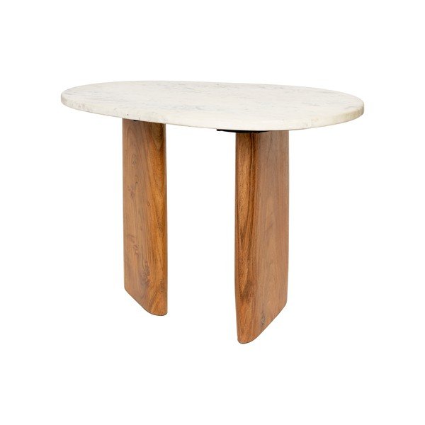 Odkladací stolík s mramorovou doskou 37x56 cm Tanda – White Label-image-3