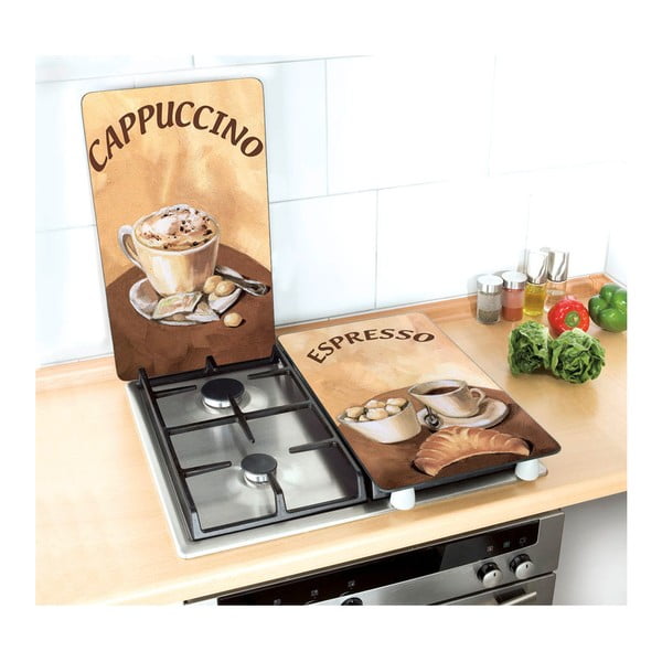 Sada 2 sklenených krytov na sporák Wenko Coffee-image-1