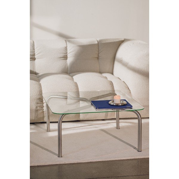 Konferenčný stolík so sklenenou doskou v striebornej farbe 60x80 cm Uku – noo.ma-image-2