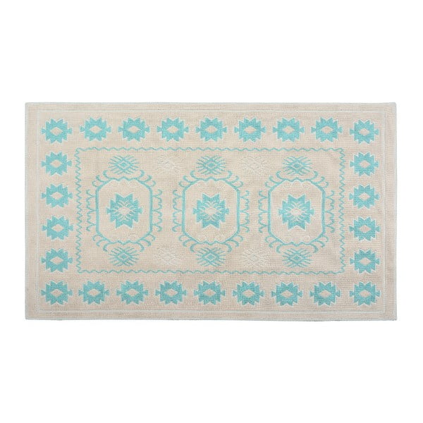 Bavlnený koberec Emily 60x90 cm, tyrkysový