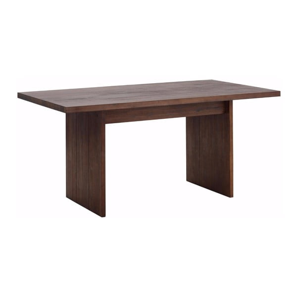 Tmavohnedý jedálenský stôl z masívneho akáciového dreva Støraa Lai, 90 × 160 cm