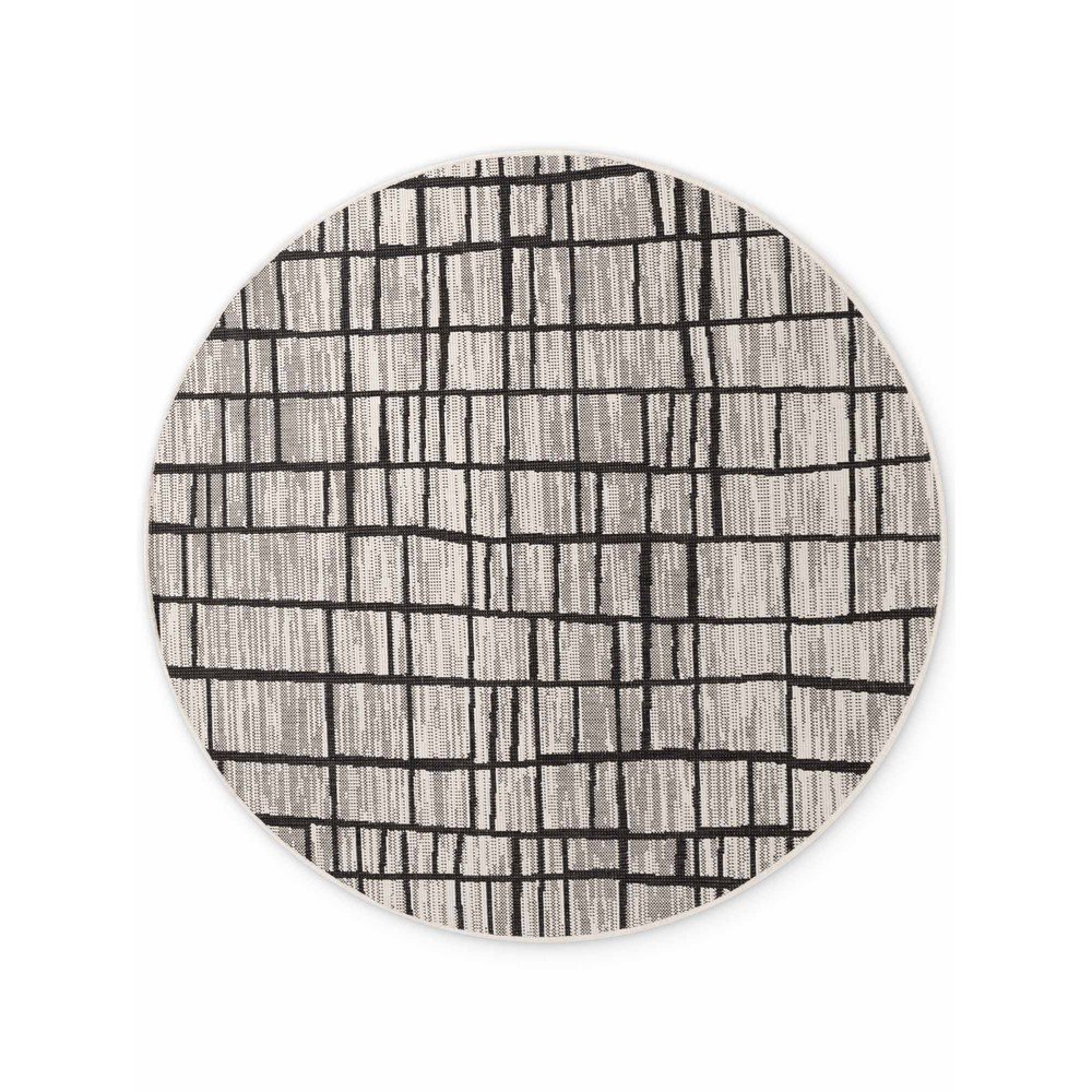 Čierny/krémovobiely okrúhly vnútorný a vonkajší koberec ø 160 cm Haringey Crouch – Ted Baker