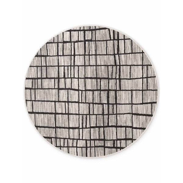 Čierny/krémovobiely okrúhly vnútorný a vonkajší koberec ø 200 cm Haringey Crouch – Ted Baker