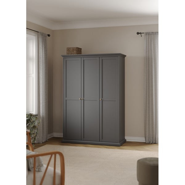 Sivá šatníková skriňa 139x201 cm Paris – Tvilum-image-1