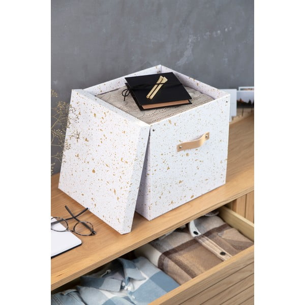 Úložná škatuľa v zlato-bielej Bigso Box of Sweden Logan-image-1